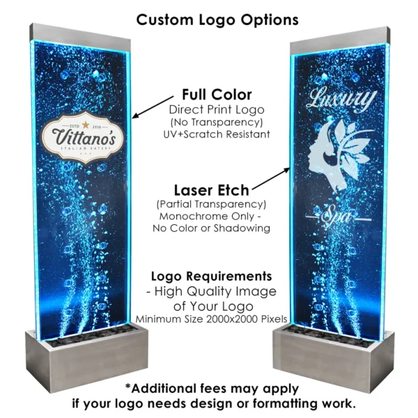 Custom Logo Bubble Wall, Personalized Water Feature for Business, Wedding, Convention 600SC 72" - Image 4